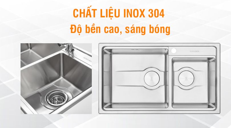 Chậu rửa chén Malloca MS 5082W - Chất liệu inox 304 cao cấp